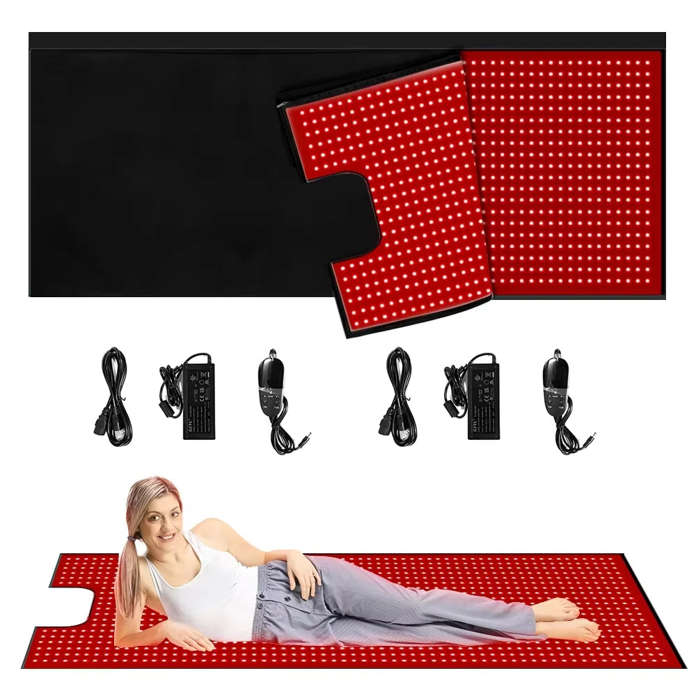 Oversized Red Light Therapy Mat LED 660&850Nm near Infrared Sleeping Bag Blanket Large Pads for Full Whole Body Care Home Use