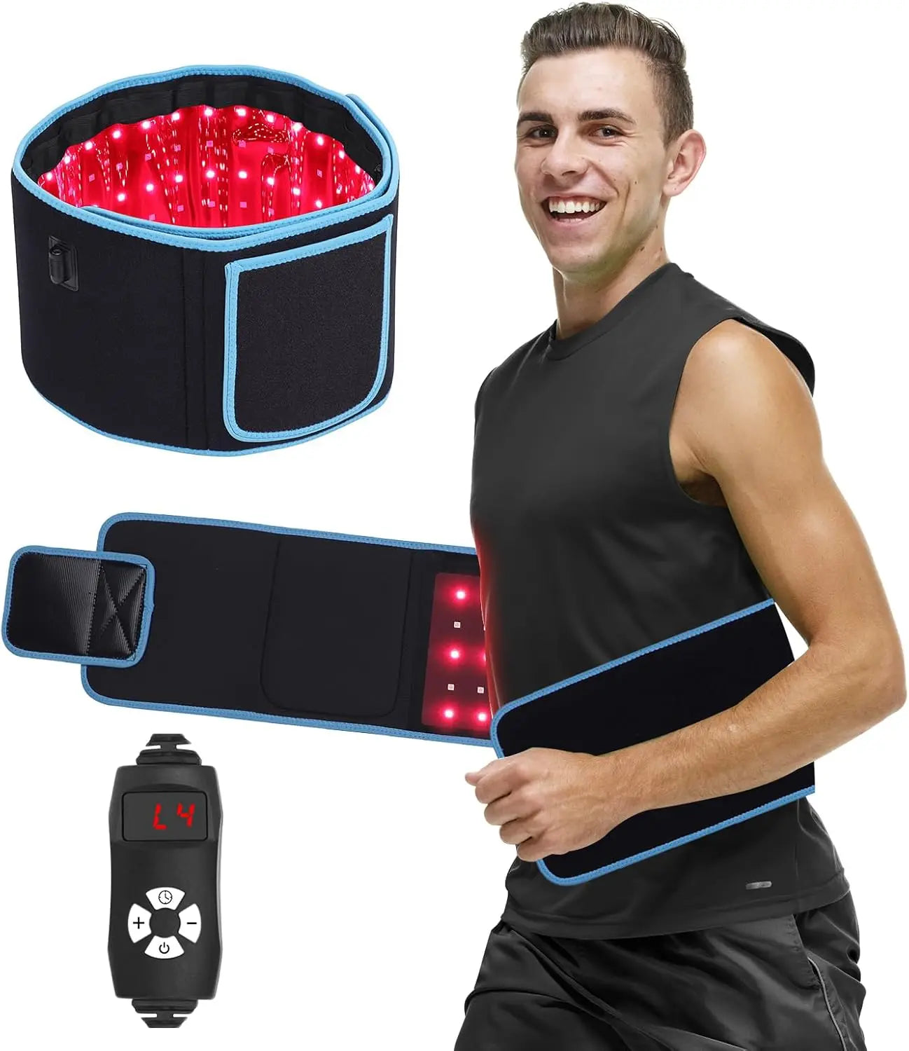 Transform Your Body with the LED Phototherapy Massage Belt - Red Light Hot Compress for Weight Loss, Relaxation, and Back Pain Relief