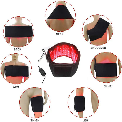 Transform Your Body with the LED Phototherapy Massage Belt - Red Light Hot Compress for Weight Loss, Relaxation, and Back Pain Relief